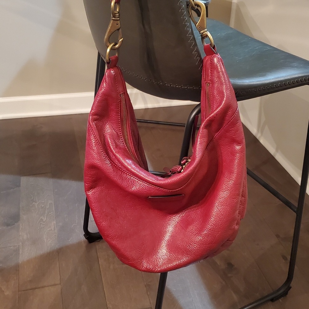 Beautiful red Frye Hobo leather bag